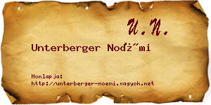 Unterberger Noémi névjegykártya
